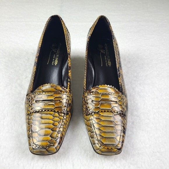 Donald J. Pliner Low Vero Cuoio Heel Python Sneakskin Print Shoes Size 6 M - Picture 3 of 11